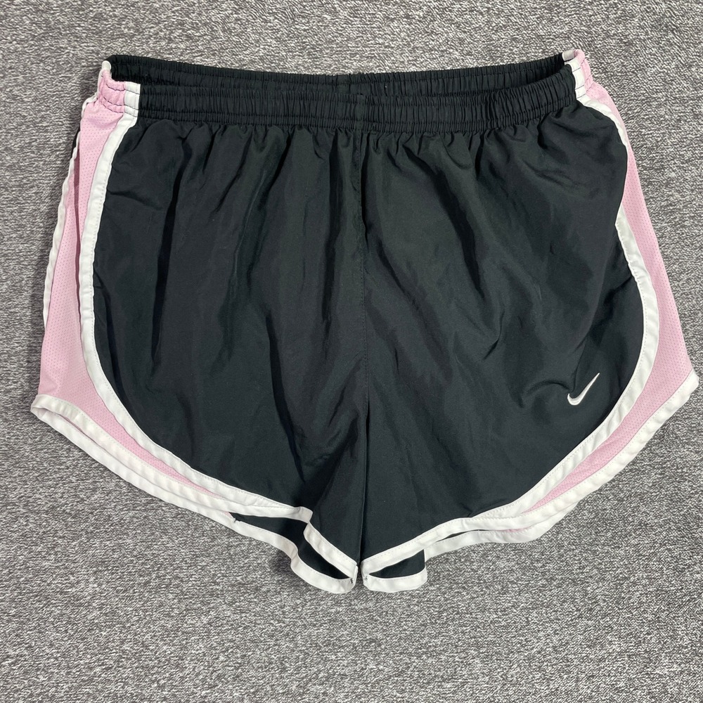 Nike Dri-FIT Tempo Running Shorts Black Pink Mesh Trim Womens Large